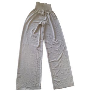 LES COPAINS Vintage‎ Beige Wide Leg Stretch Yoga Pants High-Waist
